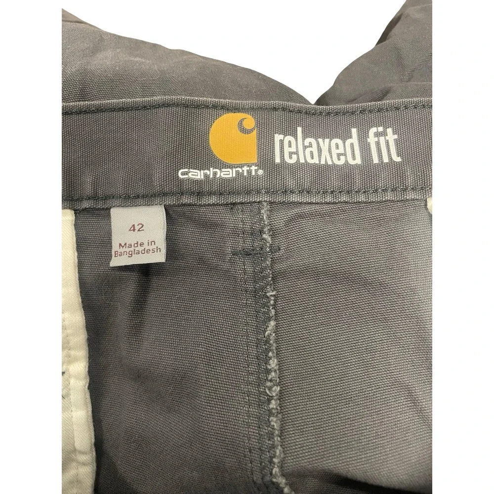 Carhartt Mens Relaxed Fit Cargo Shorts Dark Gray Charcoal 103542 Size 42 Canvas